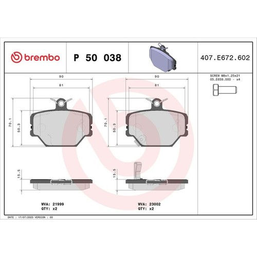 Brembo brake pad set with - brake,