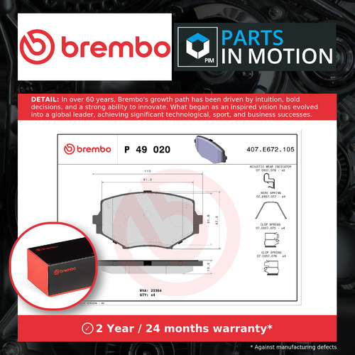 Brake pads set front - pads, p49020