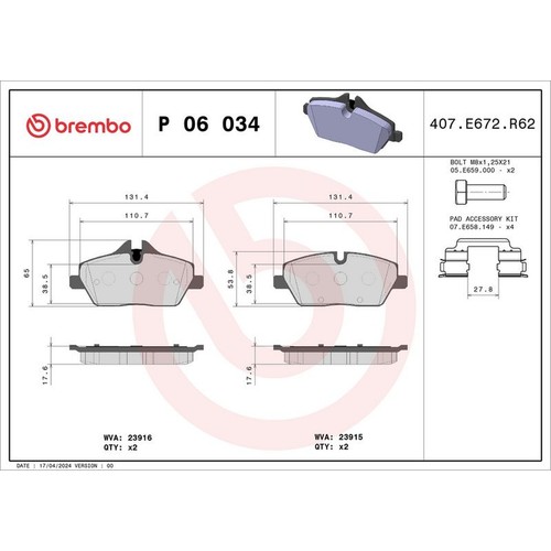 Brembo brake pad set - brake,
