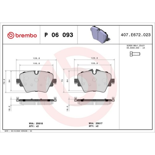 Brembo prime brake pad set - brembo,