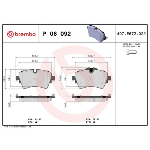 Brembo prime brake pad set - pad,